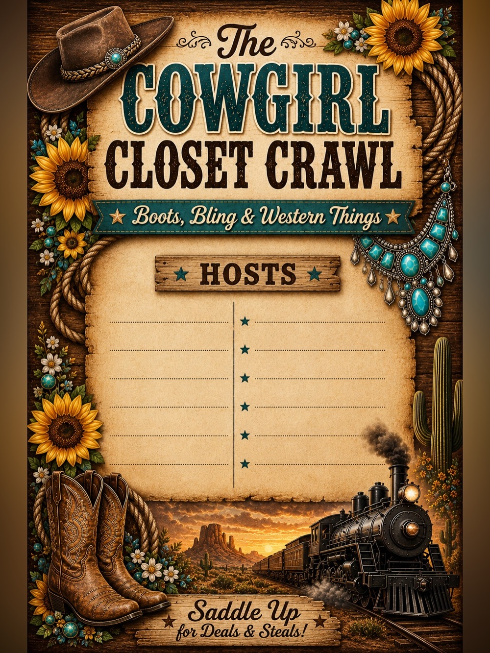 The Cowgirl Closet Crawl Live Flyer! 💛🤎🤠 - Picture 1 of 4
